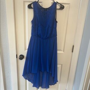 Bisou Bisou Blue Pleated Sundress for Wedding Guest